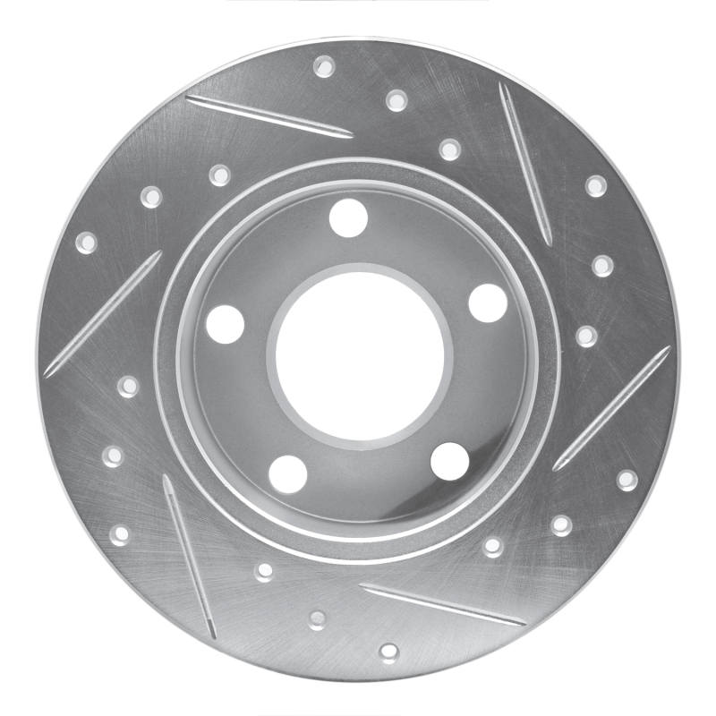 Audi A6 Brake Rotor (1) - Rear Left - R1 Concepts - Drilled & Slotted - Silver - `92-`05
